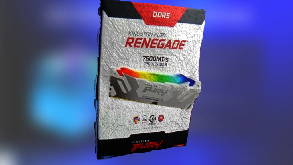 Kingston Fury Renegade DDR5 memory kit, two 16GB modules, with XMP profiles up to 7600MT/s