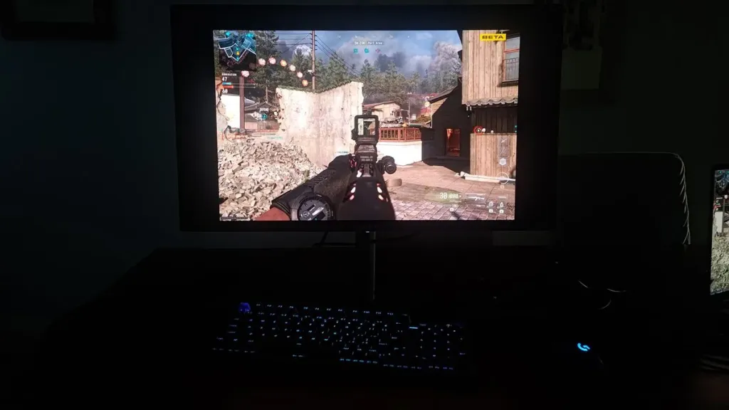 Gigabyte GO27Q24A monitor displaying fast-paced gameplay at its maximum 240 Hz refresh rate