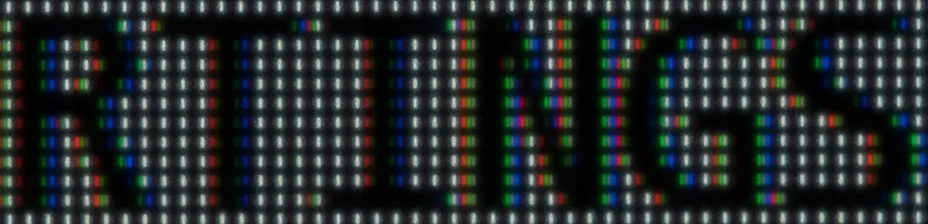 ASUS ROG Swift OLED PG27AQDP - RGWB text rendering Close-up of bolder text on the ASUS ROG Swift OLED PG27AQDP with ClearType on